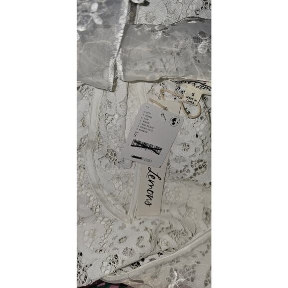 New Free People x For Love & Lemons Santo Lace Deep-V Romper $268 SMALL White - Picture 7 of 7